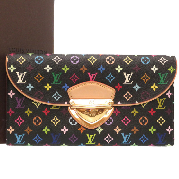 Louis Vuitton Monogram Multicolor Portefeuille Eugenie Noir Long Wallet Black LV - Picture 1 of 7